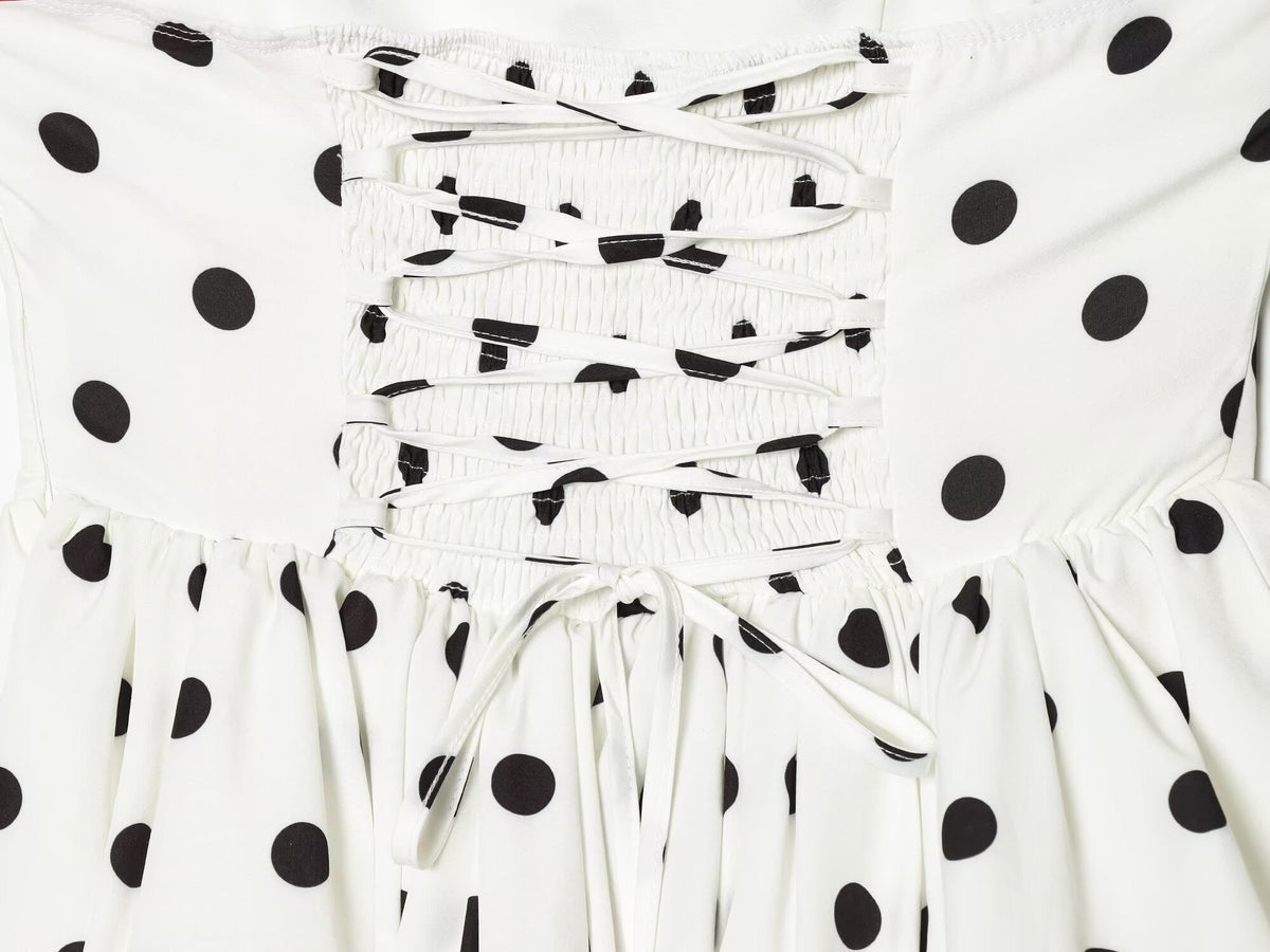 Women's polka dot halter neck mini dress